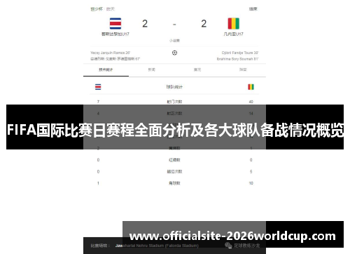 FIFA国际比赛日赛程全面分析及各大球队备战情况概览